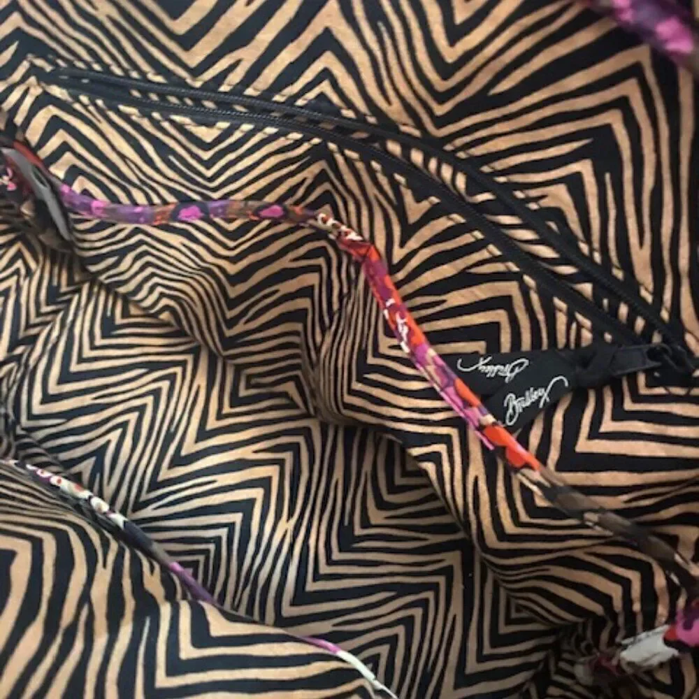 Vera Bradley Pink/Purple/Orange Floral turn lock satchel
